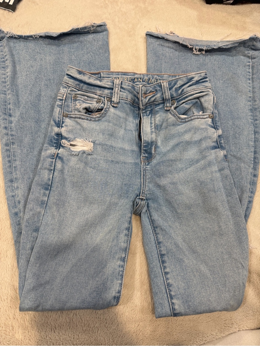 American Eagle Outfitters Light Blue Straight-Leg Women's Jeans